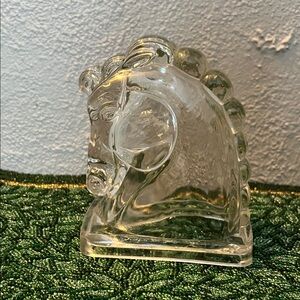 Glass Horse Head Sculpture single bookend